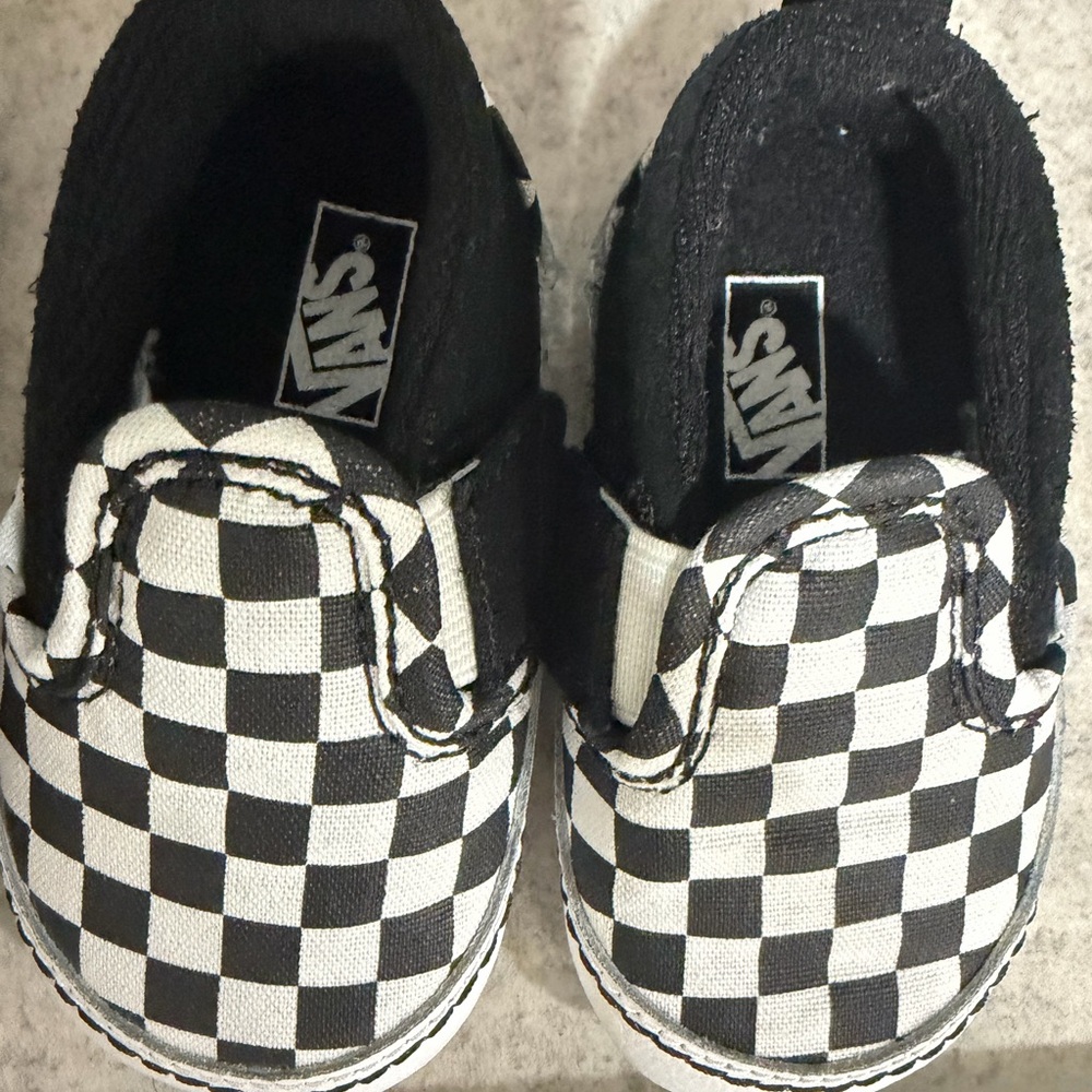 Vans Kids Black and White Checkered Sneakers
